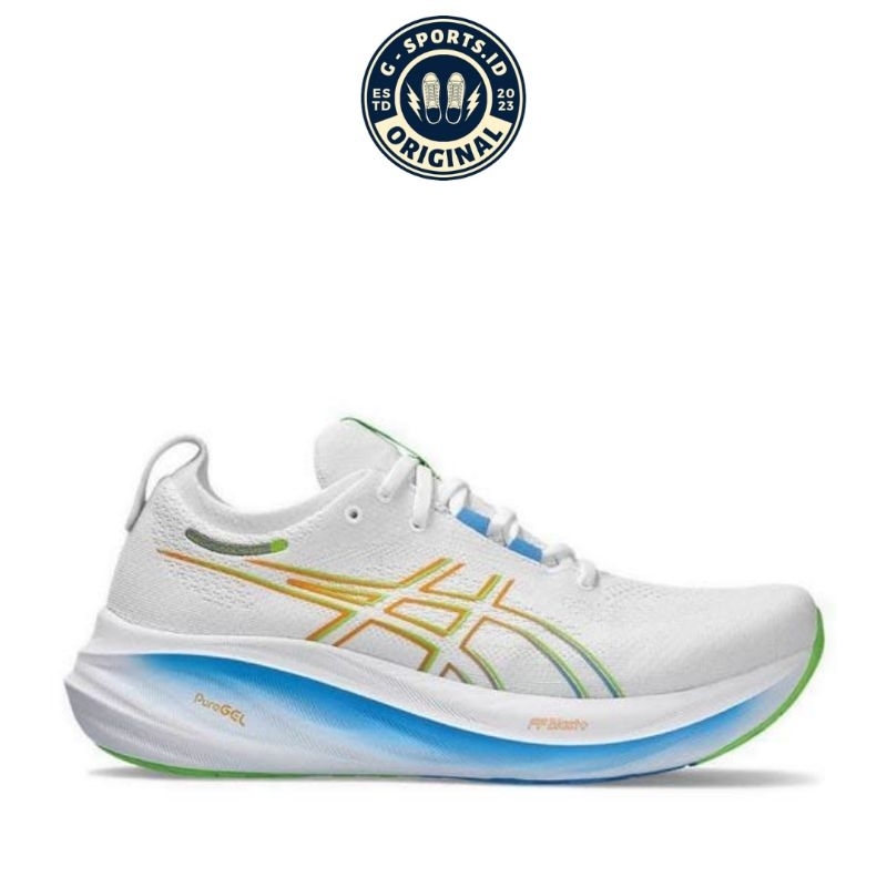 Jual Sepatu Lari Pria Asics Gel Nimbus 26 Standar White 111B79410 ...