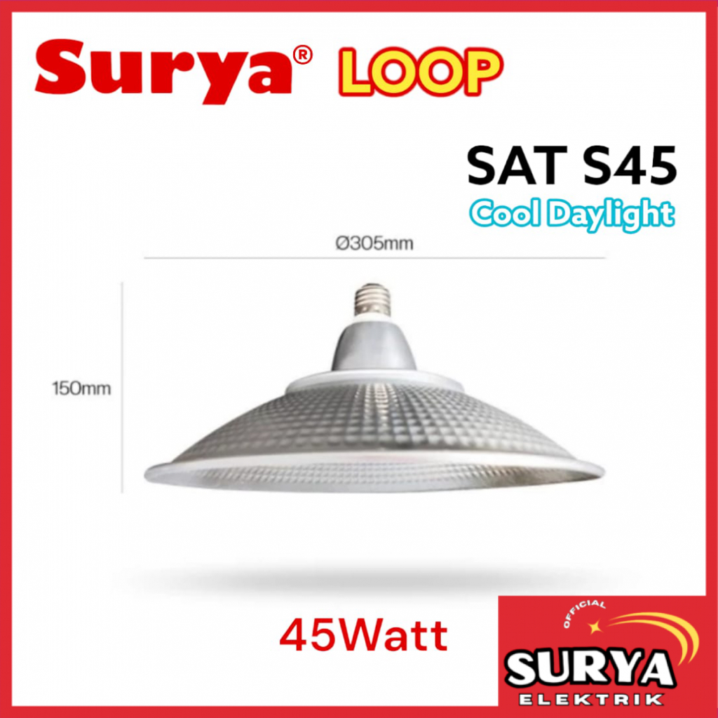 Jual Lampu LED Lowbay SURYA LOOP 32 / 45 Watt Gantung Gudang / Pabrik ...