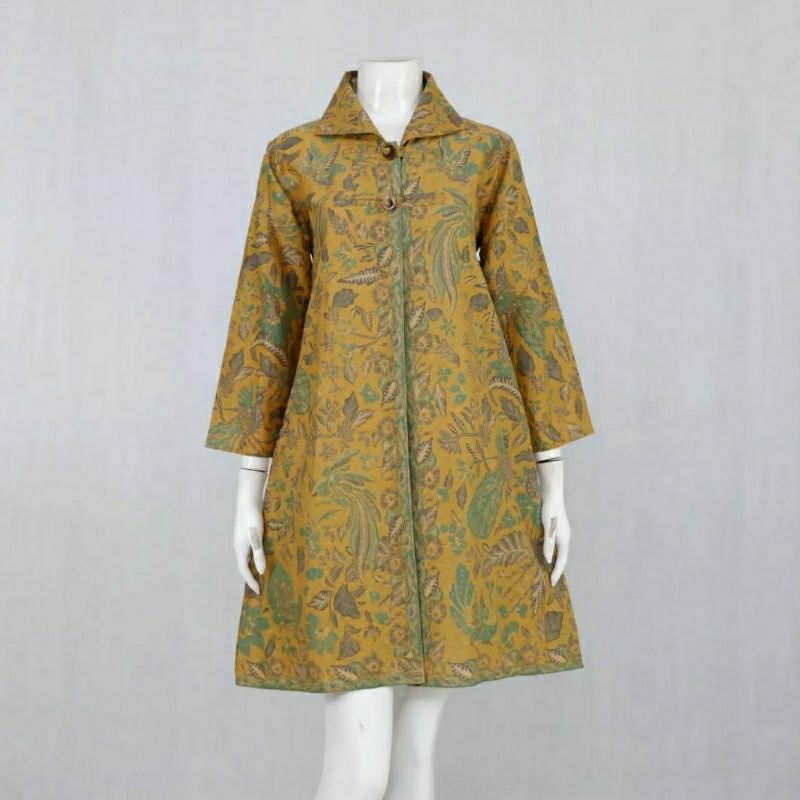 Jual dress batik kancing motif tiga negeri untuk acara formal | Shopee ...