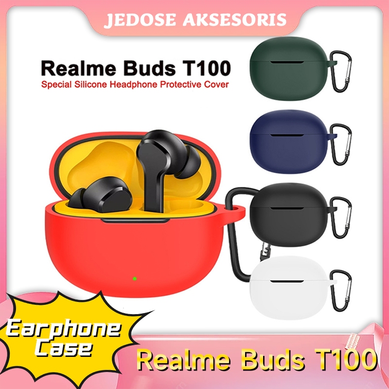 Earphone Case✨Realme Buds T110 Wireless Bluetooth Headset Silicone  Protective Cover Realme Buds T110 Headphone Shell Waterproof and  Impact-resistant