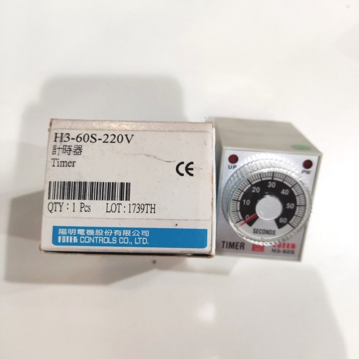Jual TIMER FOTEK H3-60S-220V / H3 60S 220VAC / H3 60 DETIK AC220V ...