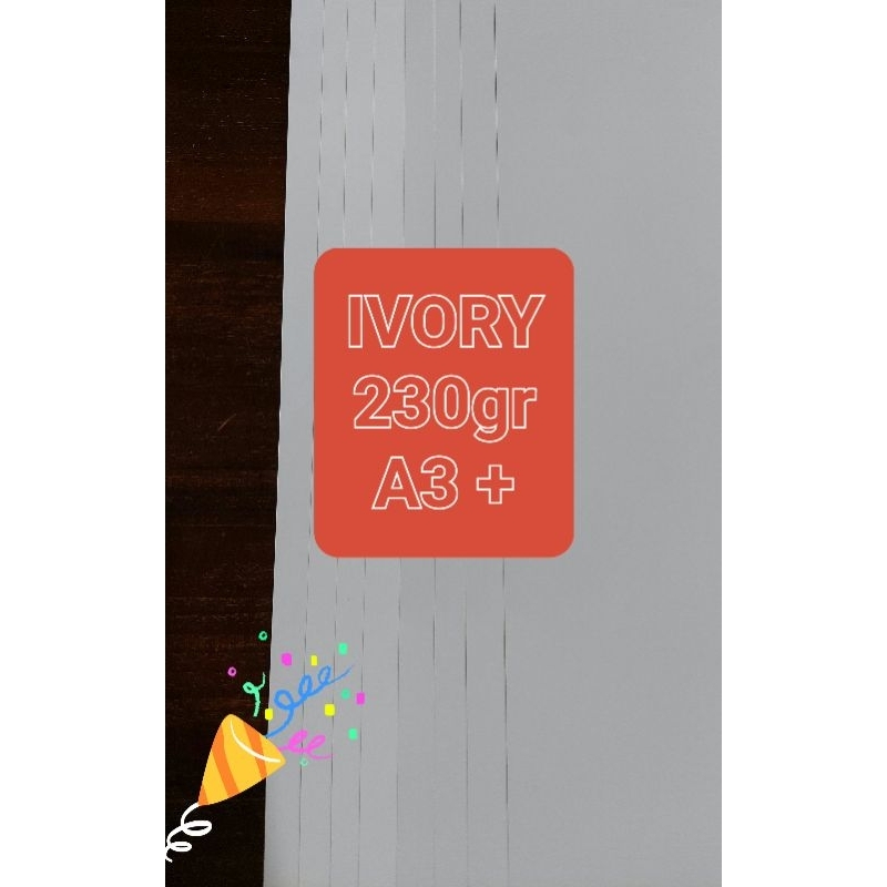 Jual Karton Ivory / Kertas Ivory 230gr ukuran A3+ ( 47 x 32 cm ...