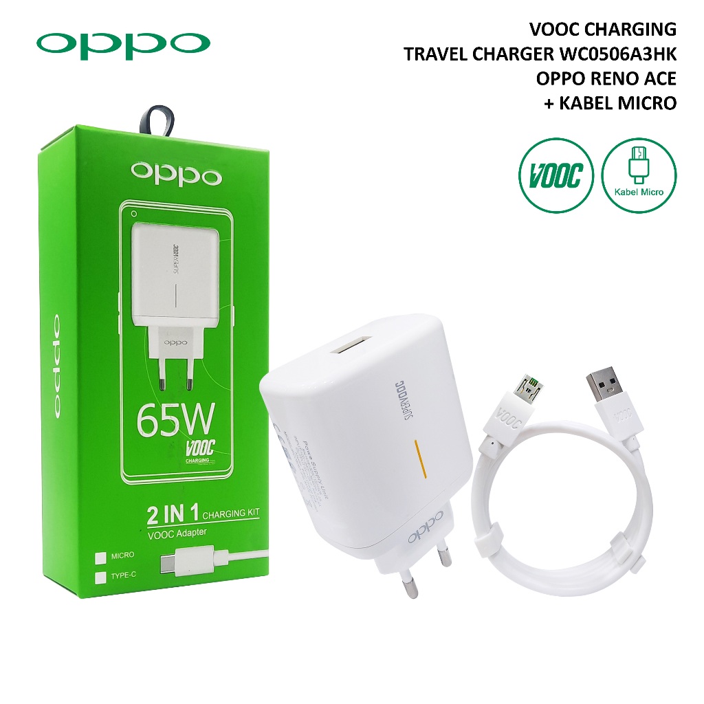 Jual TC CHARGER CASAN CARGER OPPO RENO ACE WC0506A3HK ORI 99% KABEL ...