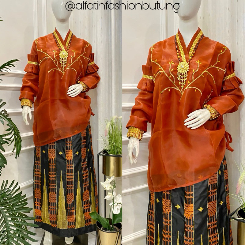 Jual Baju Bodo Lakbu Modern Organza Sultan Sulam Bordir Lagosi Adat