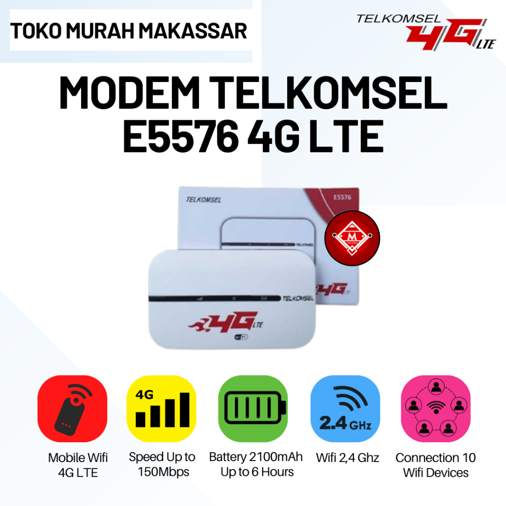 Jual Modem Wifi Telkomsel E5576 4G LTE MIFI 150Mbps / MOD02MIF