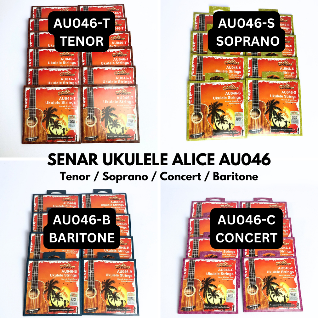 Jual Alice AU046 Senar Ukulele Profesional / Ukulele Strings berbagai tipe Soprano GCEA / Tenor