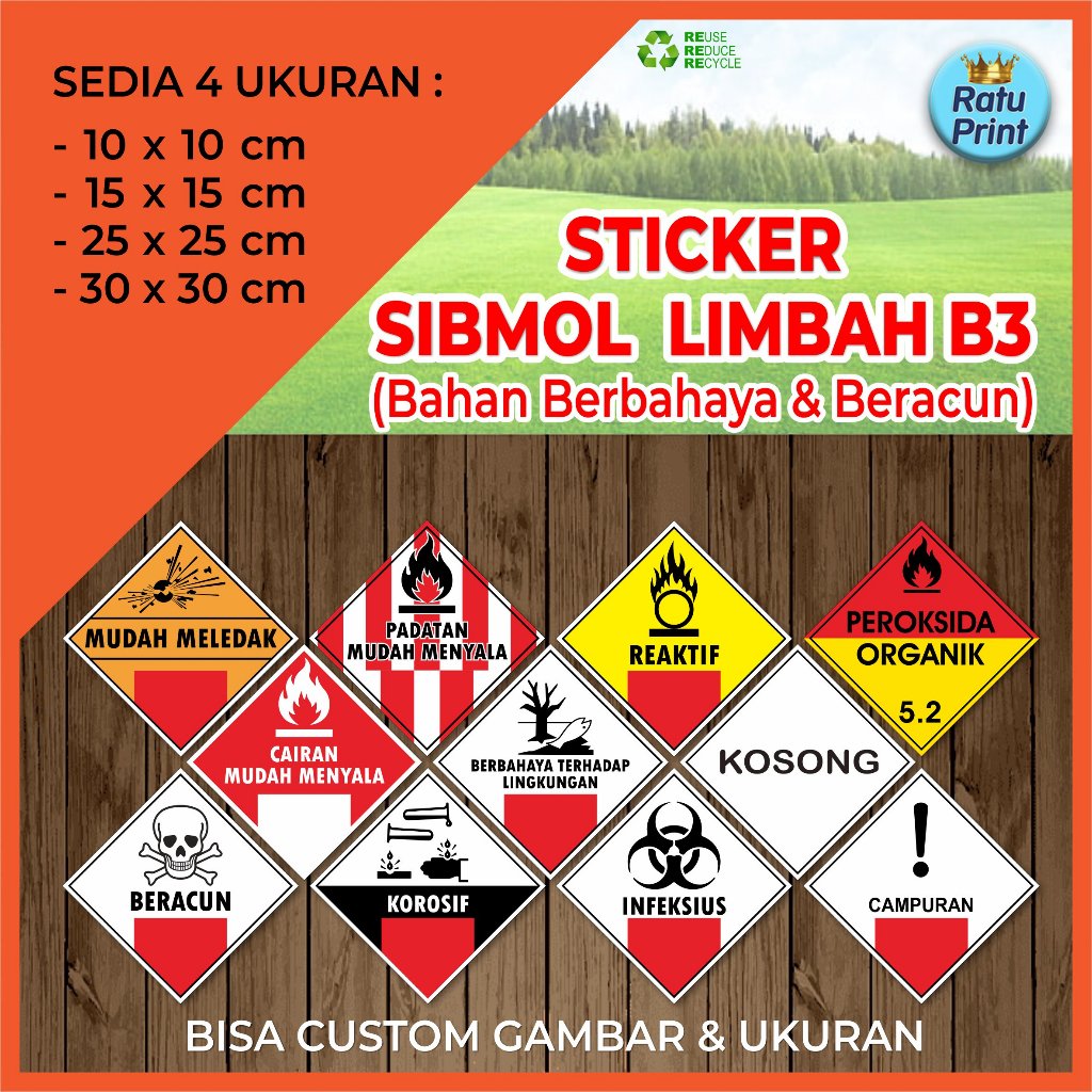 Jual Label Sticker Tanda Simbol Limbah B3 Stiker Hazmat Bahan Berbahaya Dan Beracun Stiker Tanda 5689