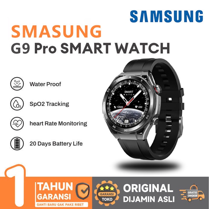 Original Samsung SmartWatch G9 PRO Round Full Touch Screen  Bluetooth Call GPS Waterproof Android IOS Watch Jam Tangan Pintar Asli Pria  And - Main Image