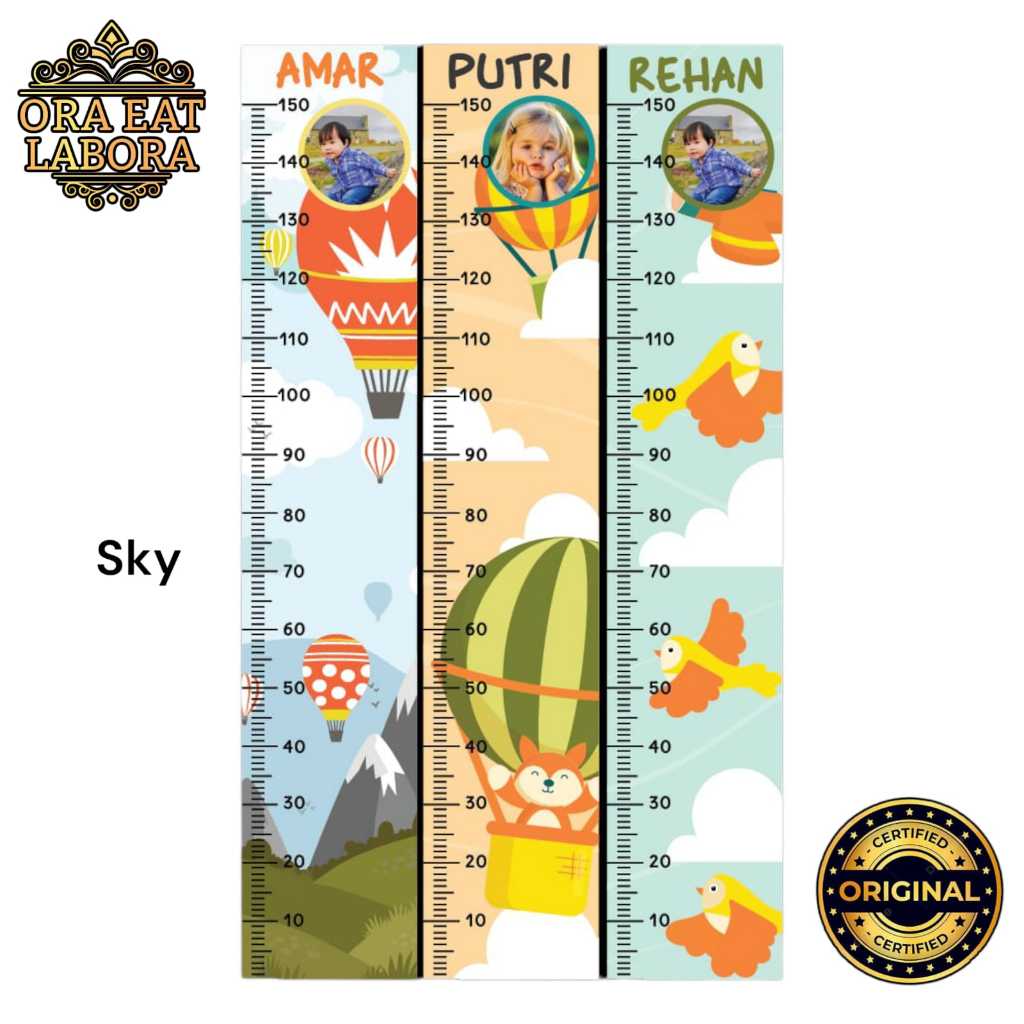 Jual Sky Series Growth Chart Custom FREE Tulis Nama + Cetak Foto Alat