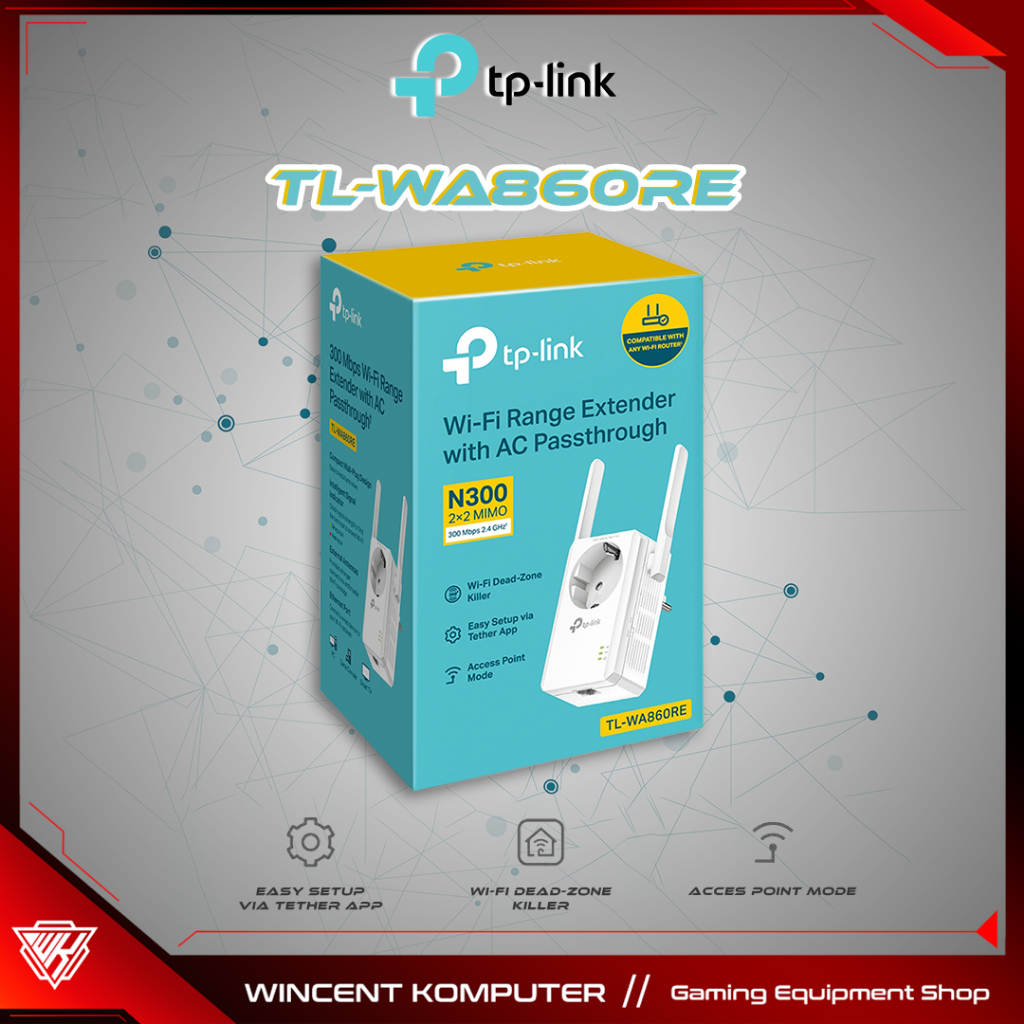 Jual TPLINK range extender TLWA860RE Penguat Signal 300Mbps WiFi