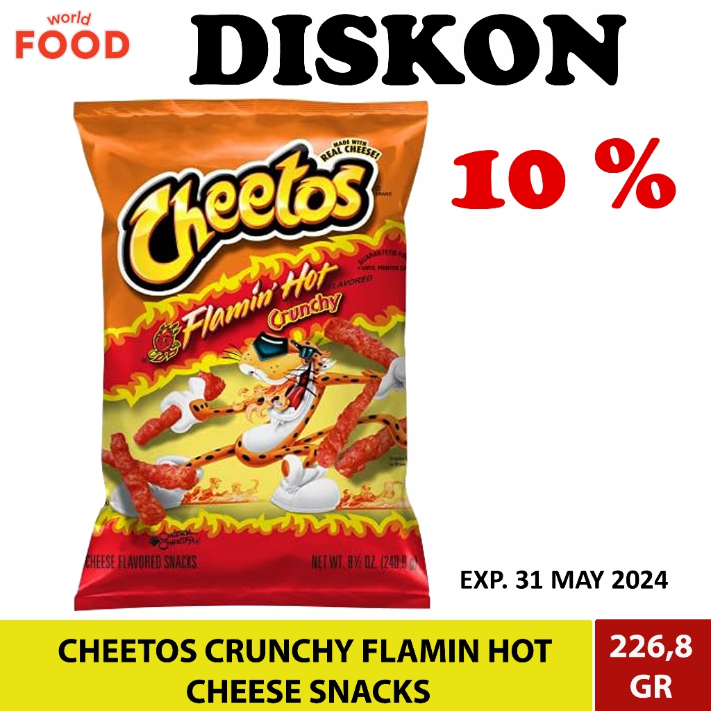 Jual CHEETOS CRUNCHY FLAMIN HOT CHEESE SNACKS | Shopee Indonesia