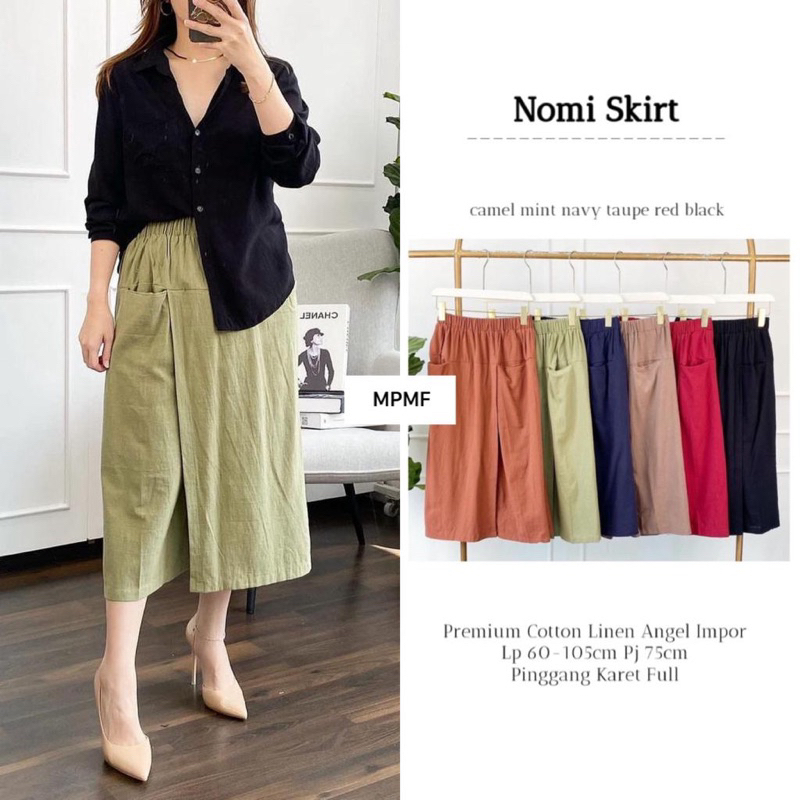 Jual NOMI SKIRT ROK ALA KOREA STYLE POLOS BAHAN LINEN RAMI BEST SELLER ...