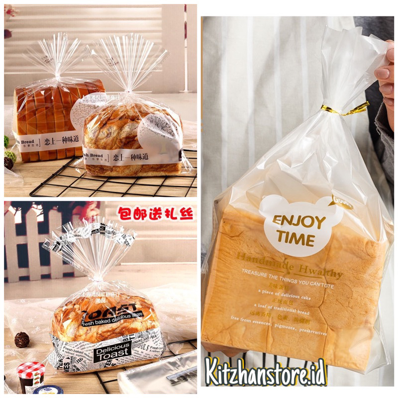 Jual 100PCS PLASTIK ROTI TAWAR PLASTIK ROTAR KANTONG KEMASAN ROTI ...