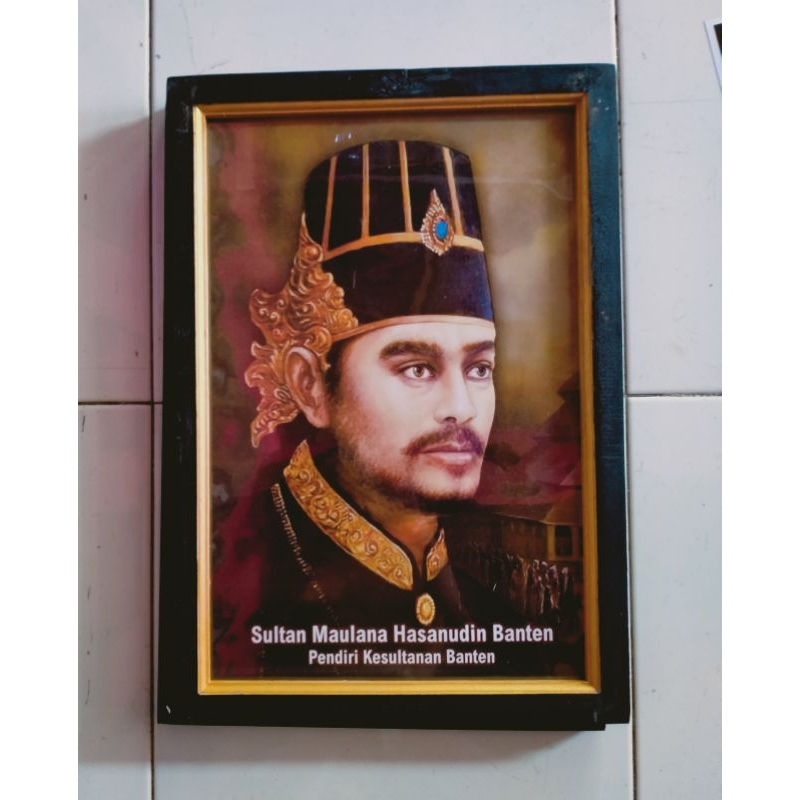 Jual Hiasan Dinding Lukisan Cetak Sultan Maulana Hasanudin Banten Plus Figura Ukuran 6545 0715