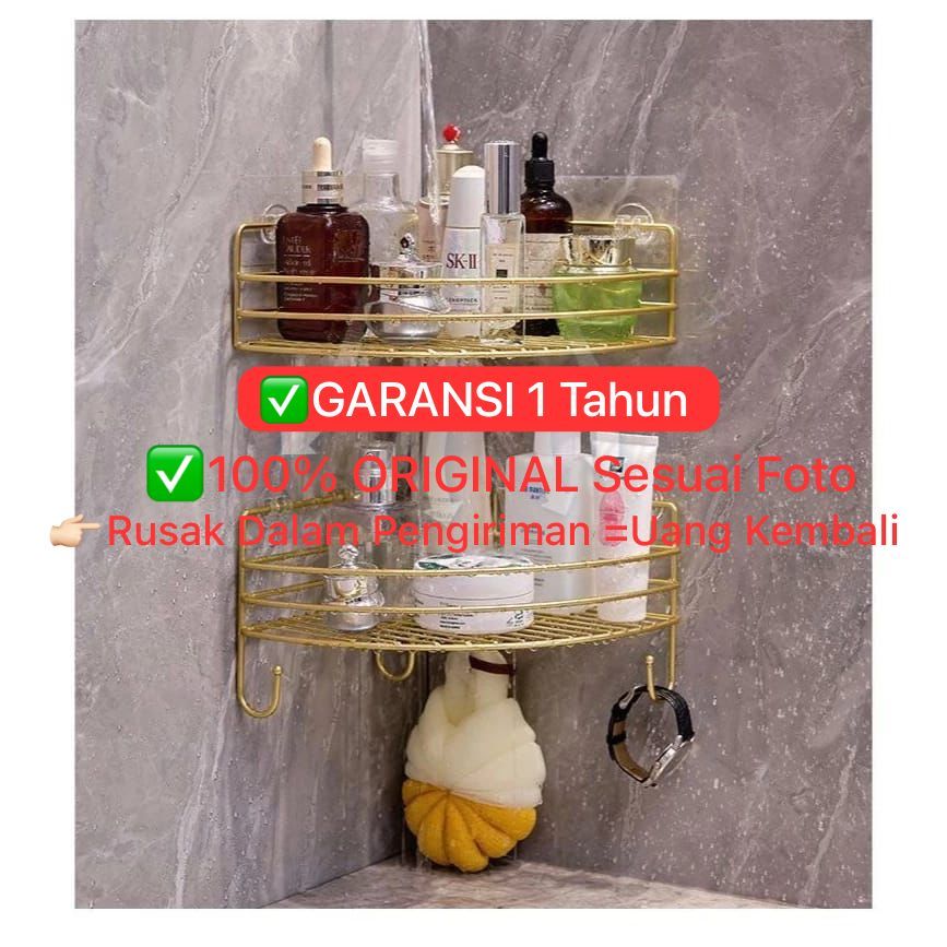 Jual Rak Sabun Sudut 1 Susun SS304 Jaring Gold Gantung / Rak Kamar ...