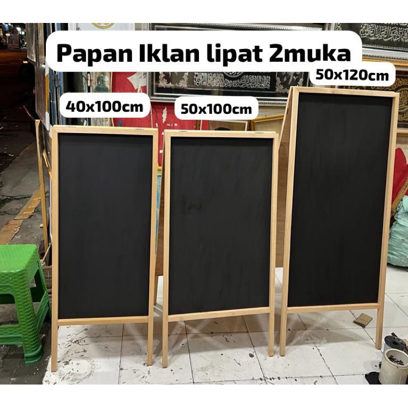 Jual Papan tulis kapur/spidol segitiga lipat 2 muka A40x100/50x100cm ...