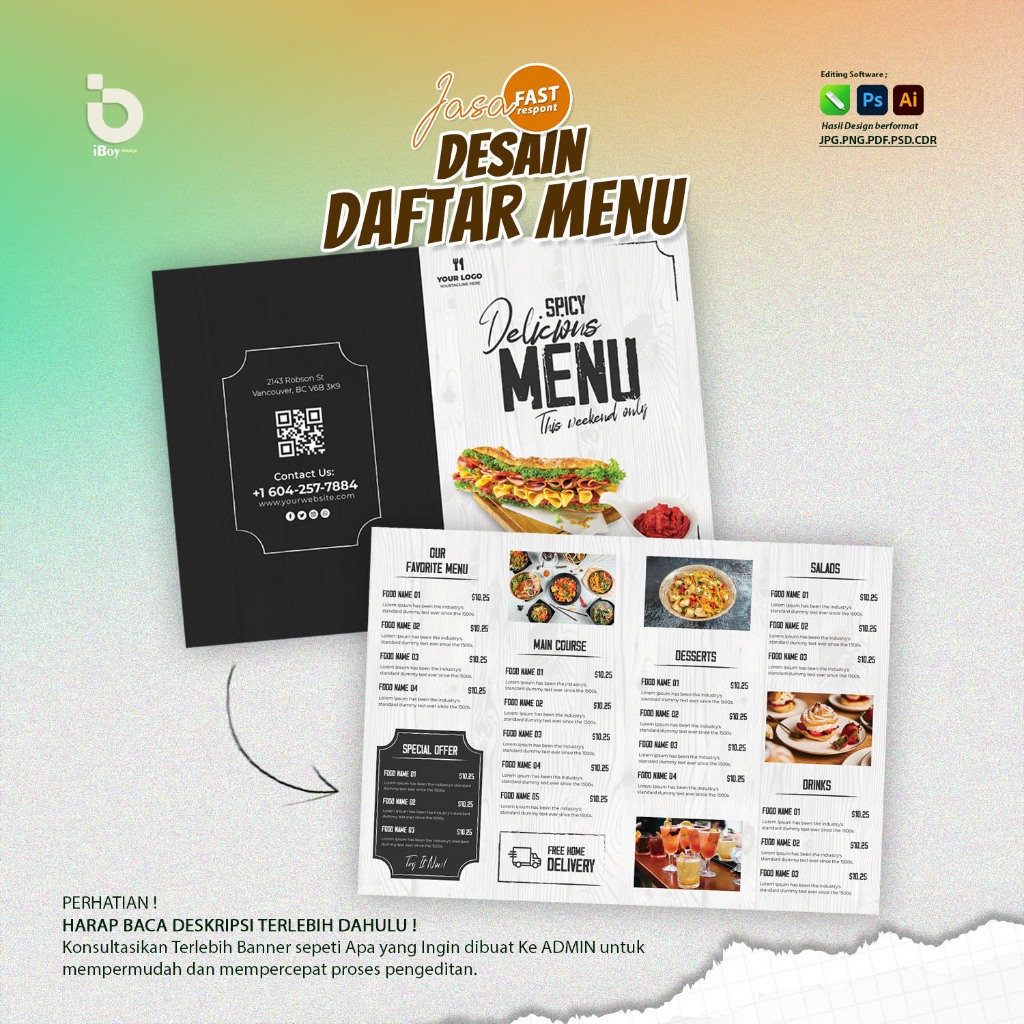 Jual DESAIN DAFTAR MENU MAKANAN DLL | Shopee Indonesia