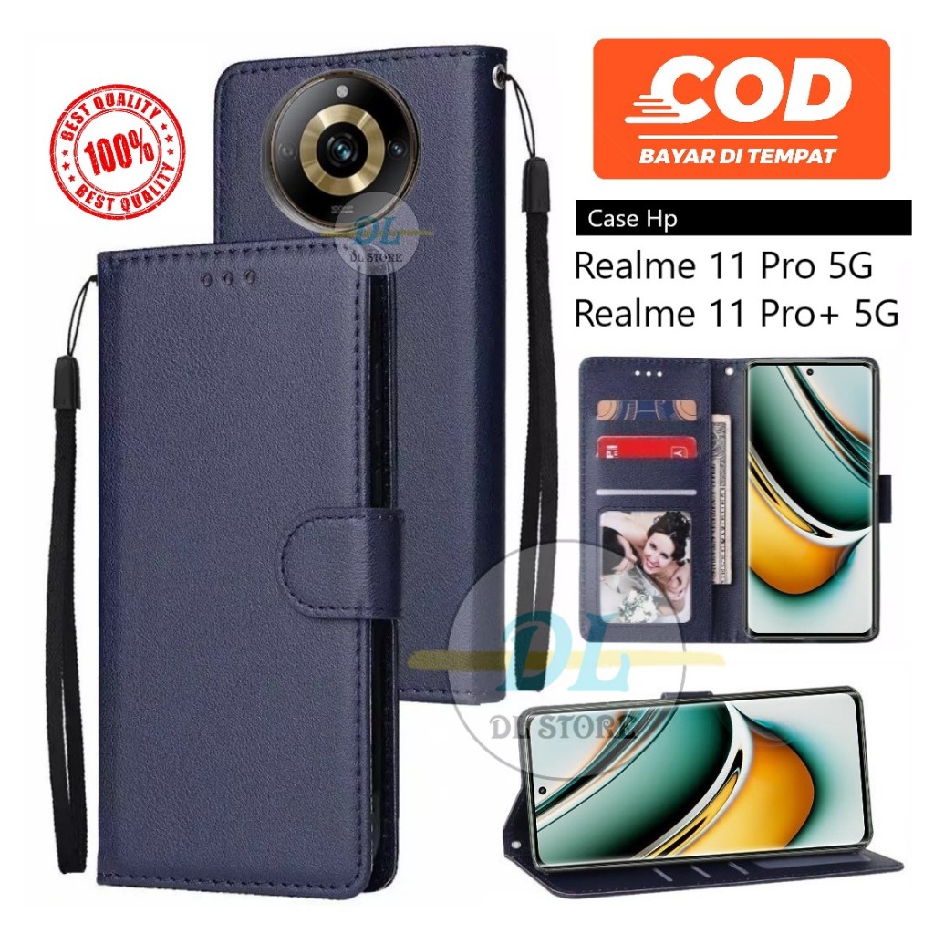 HAOYE Leather Folio Cover per Realme 11 Pro/Realme 11 Pro+ Cover, PU + TPU Leather Wallet Cover, Premium Filp Case Custodia in Pelle Portafoglio con Funzione Stand, Marrone