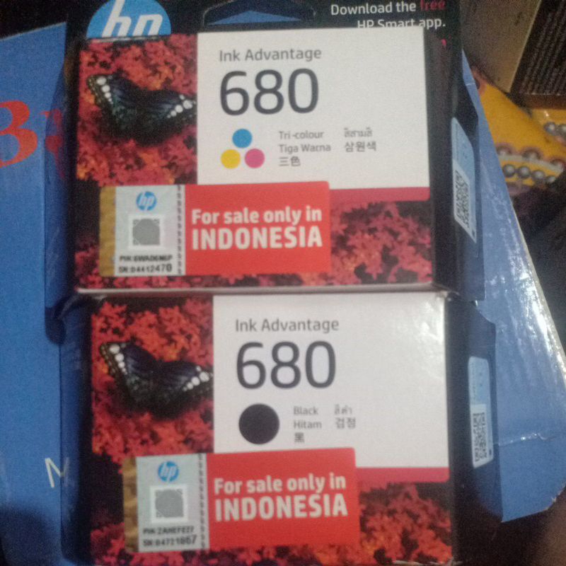 Jual tinta 680 black 680 color baru original satu paket | Shopee Indonesia