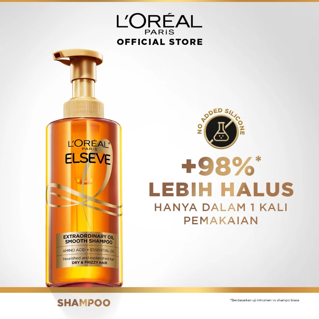 L'Oreal Paris Extraordinary Oil Gold + Premium Sleek Shampoo - 440ml - Perawatan Rambut - foto 1