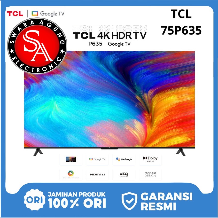 Jual Led UHD Digital Google TV 75 Inch TCL 75P635 (Khusus Medan ...