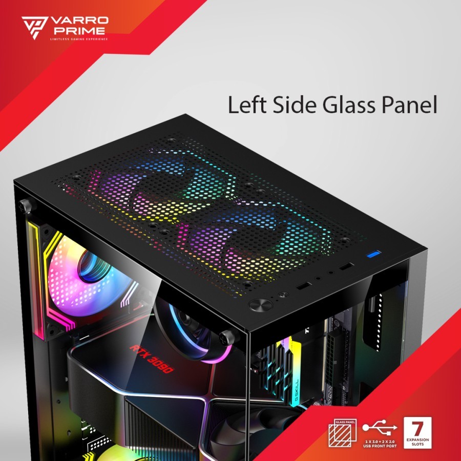 Jual Casing Varro Prime Aquarine Black ATX PC/Komputer | Shopee Indonesia