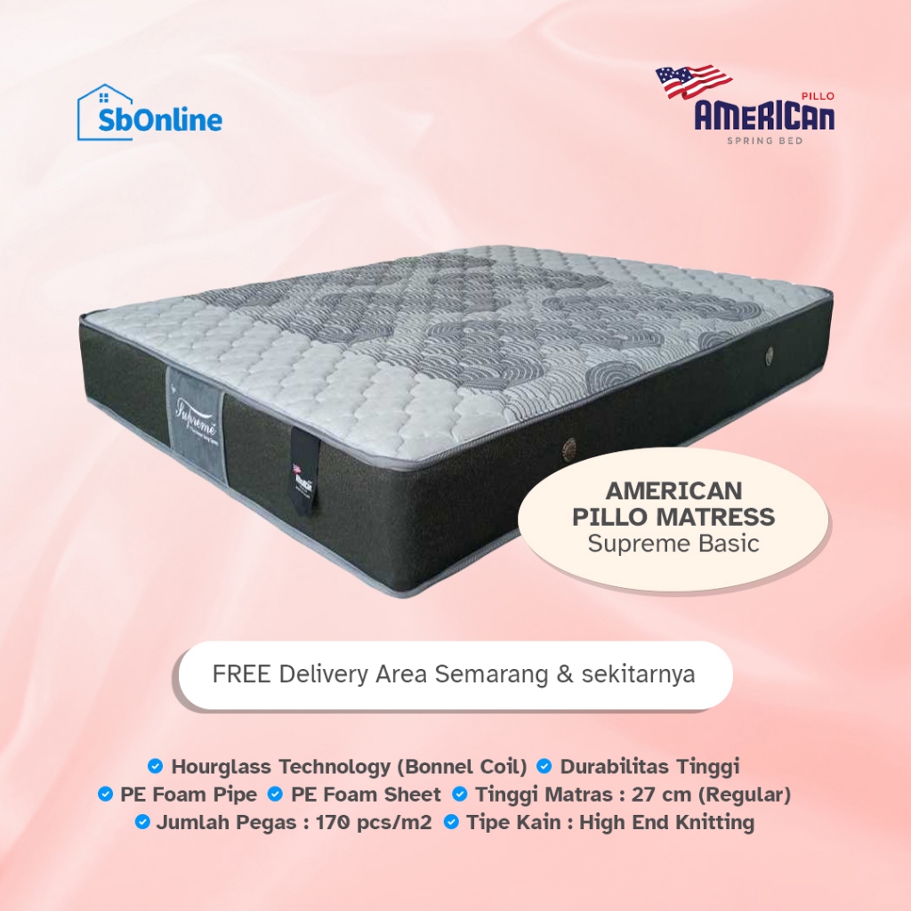 Jual AMERICAN PILLO MATRAS SPRINGBED TYPE SUPREME BASIC (KASUR SAJA ...