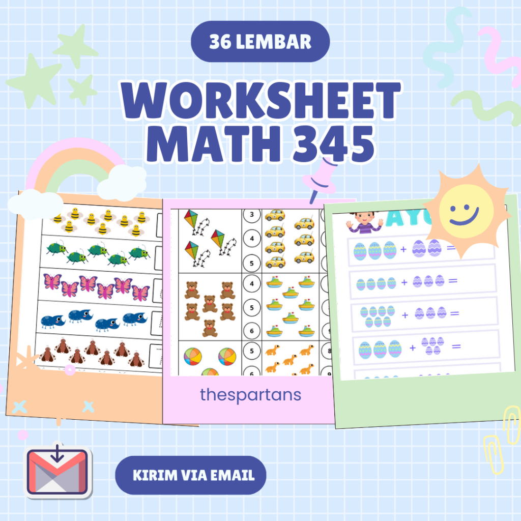 Jual 36 Halaman Lembar Kerja Matematika Anak TK & Paud Worksheet ...