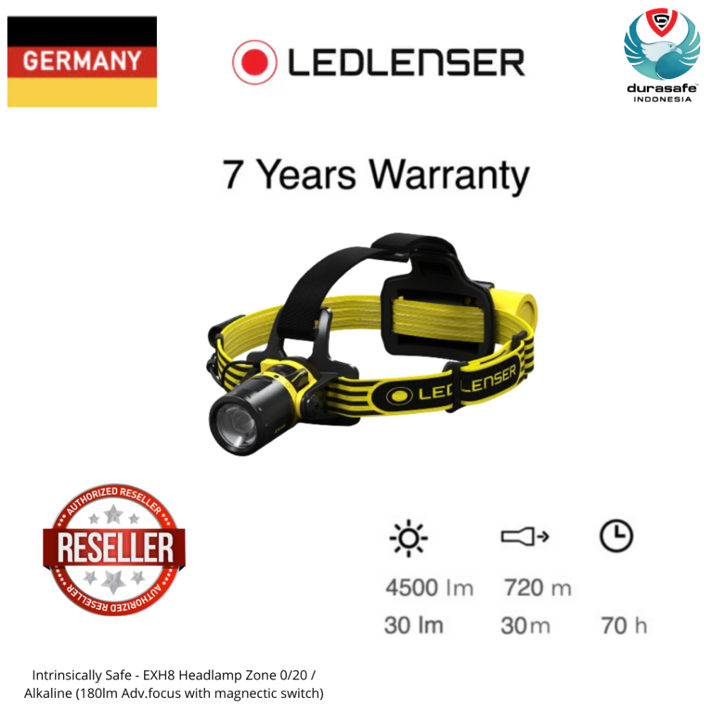 Jual Ledlenser Intrinsically Safe - EXH8 Headlamp Zone 0/20 / Alkaline ...