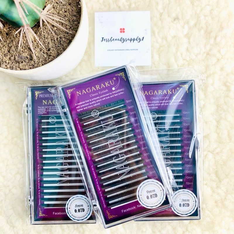 Nagaraku / Tipe D Nagaraku Mink  / Eyelash Extension / Bulu Mata Palsu tanam D curl, lentik dan Tahan Lama
