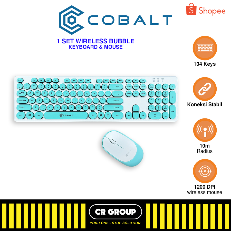 Jual Cobalt Kombo 2 in 1 Wireless Mouse & Wireless Mekanikal Keyboard 2