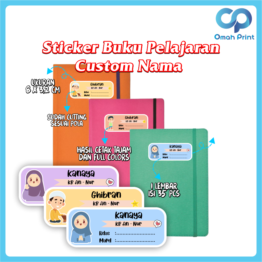 Jual Stiker Buku Pelajaran Custom Stiker Mapel Custom Stiker Mata Pelajaran Isi Pcs