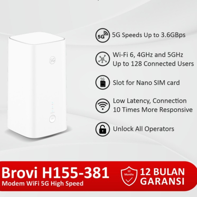 Jual Brovi Huawei Modem WiFi Router Wireless Orbit 5G H2 CPE 5 Dual ...