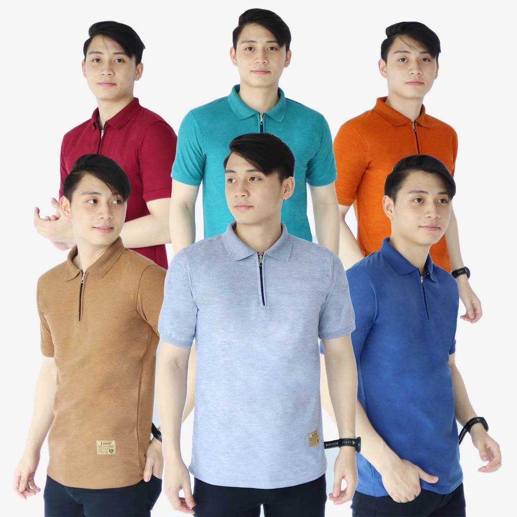 Jual Liso Wear Kaos Pria Kerah Polo Zipper Twist Lengan Pendek Kaos Polo Shirt Zipper Size L