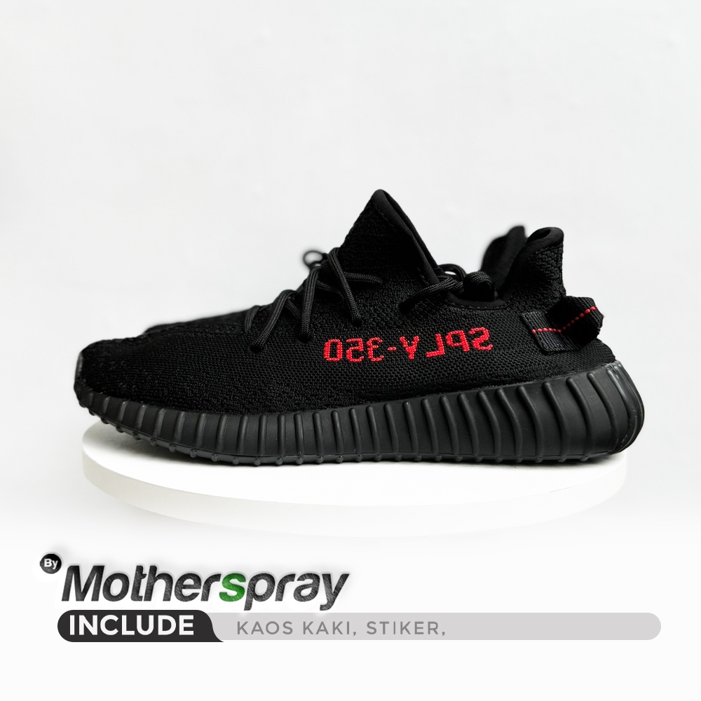 Sepatu Adidas Yeezy Boost 350 V2 Bred Black Red