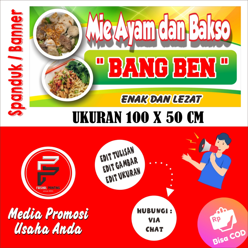 Jual Spanduk Mie Ayam Banner Mie Bakso Spanduk Mie Baso Banner