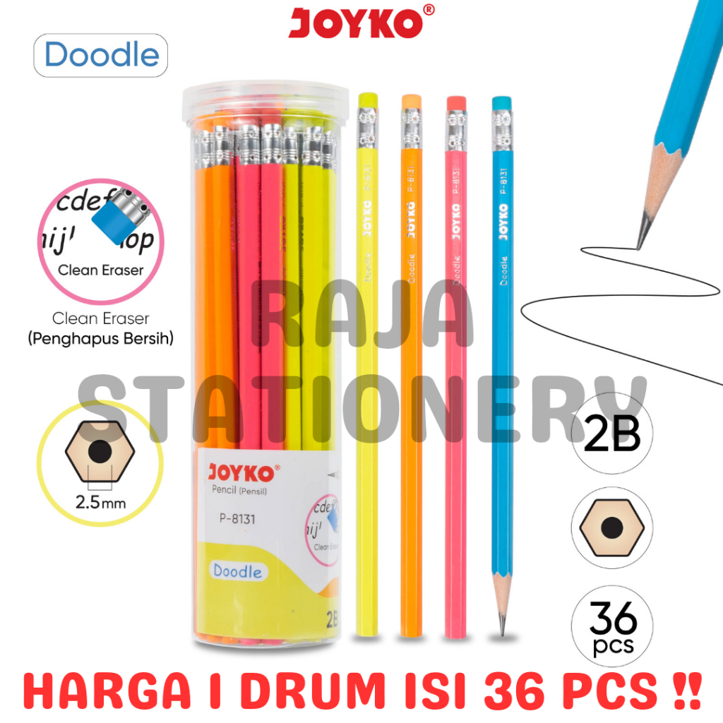 Jual Joyko Pencil Pensil Kayu Joyko B Komputer Ujian P Drum Pcs Shopee Indonesia