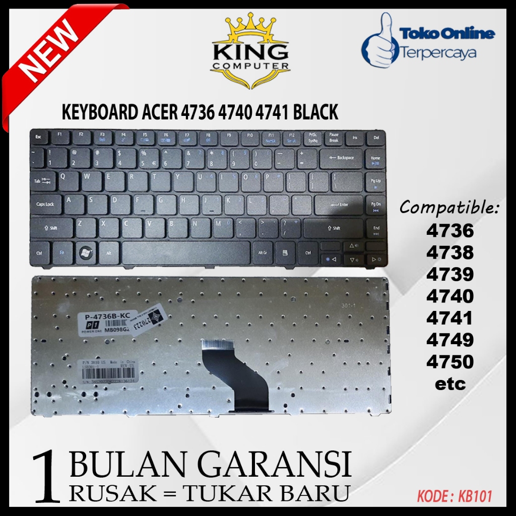 Jual KEYBOARD ACER 4736 4736Z 4735 4739 4741 4740 4738 3810 3810T 4810 ...