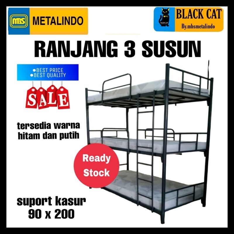 Jual Ranjang 3 Susun Bunkbed Ranjang Besi Tempat Tidur Besi Ranjang