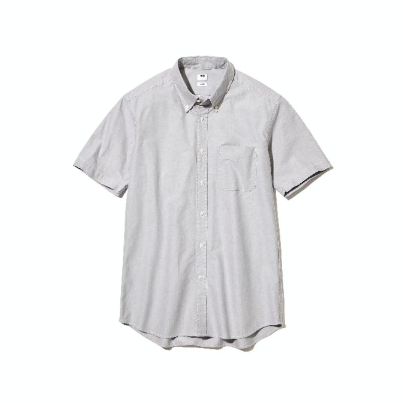 Kemeja Oxford Lengan Pendek UNIQLO Oxford Slim Fit Shirt New Original