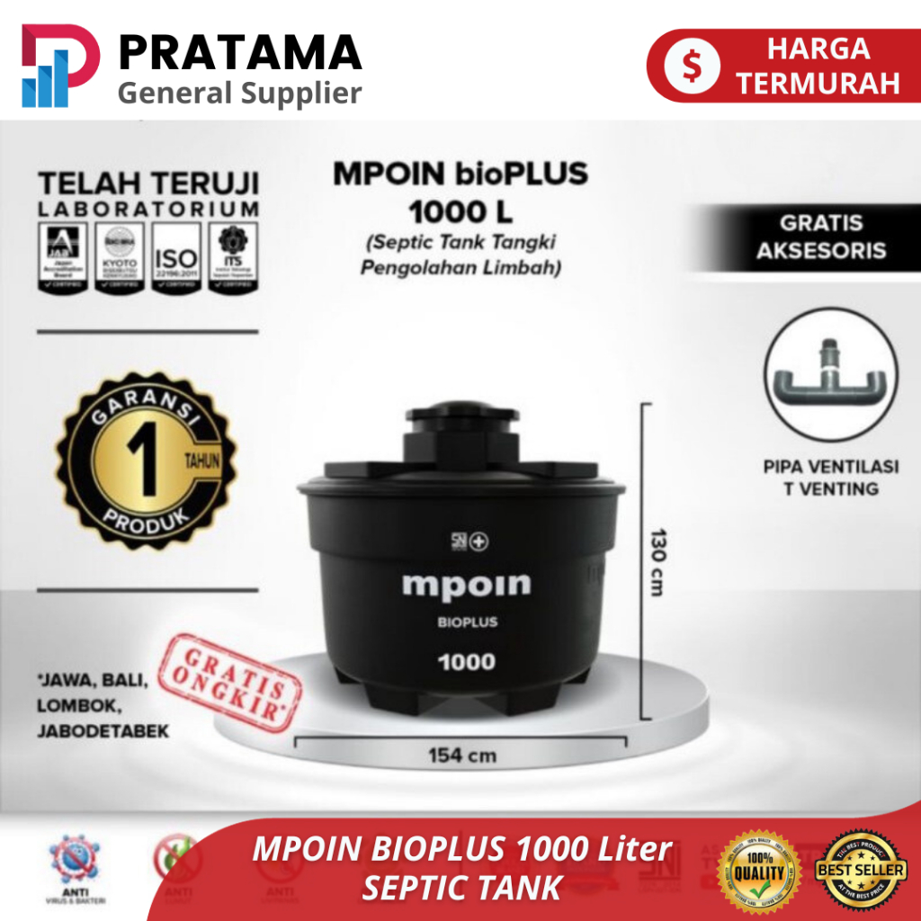 Jual Septic Tank MPOIN BIOPLUS 1000 L Tangki Sepctic tank | surabaya ...