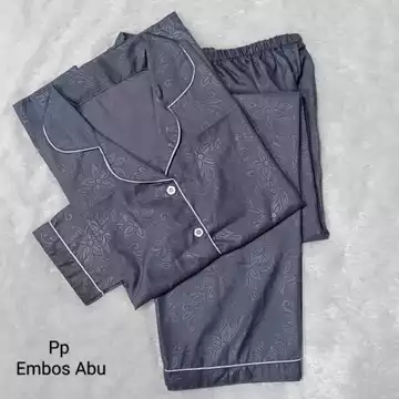 Bj Piyama Pp Satin Embos Wanita Baju Tidur Lengan Panjang