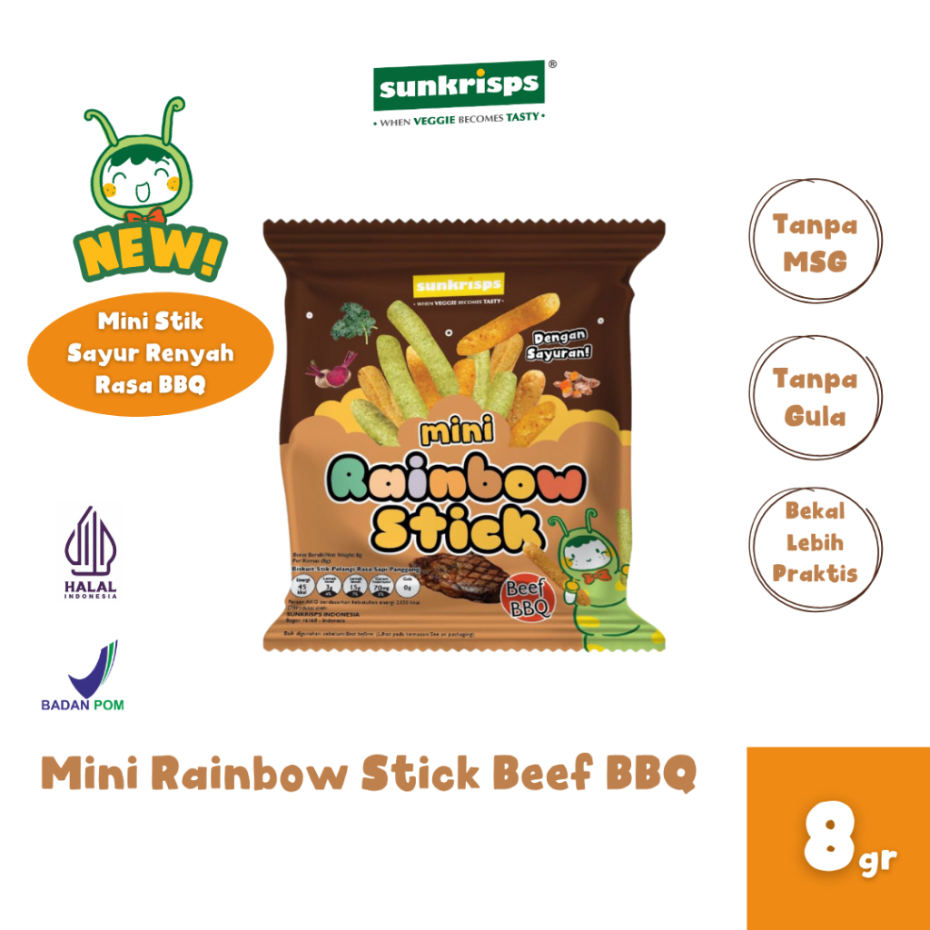Jual Sunkrisps Rainbow stick 50g /sunkrip stick soes bayi snack bayi ...