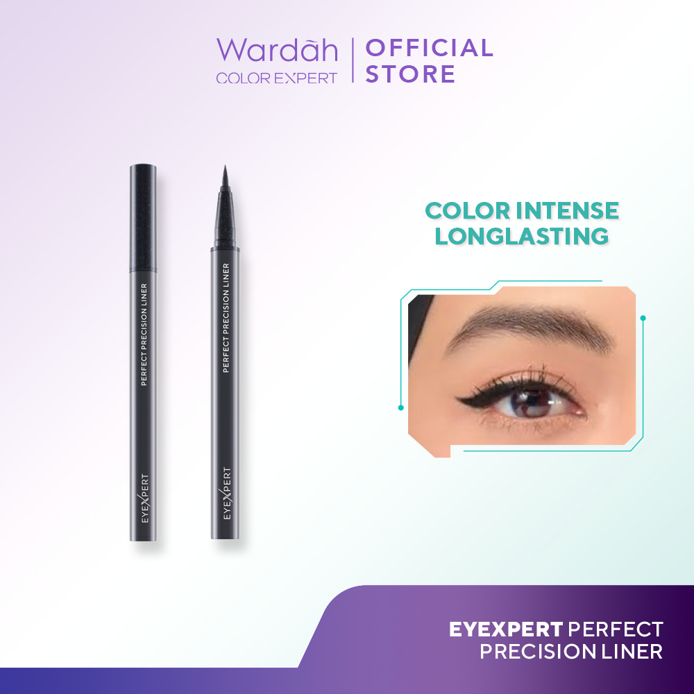 Wardah EyeXpert Perfect Precision Liner - Eyeliner Waterproof Warna Hitam dengan Aplikator Presisi Mudah Digunakan dan Lembut - Tahan Lama Hingga 12 Jam