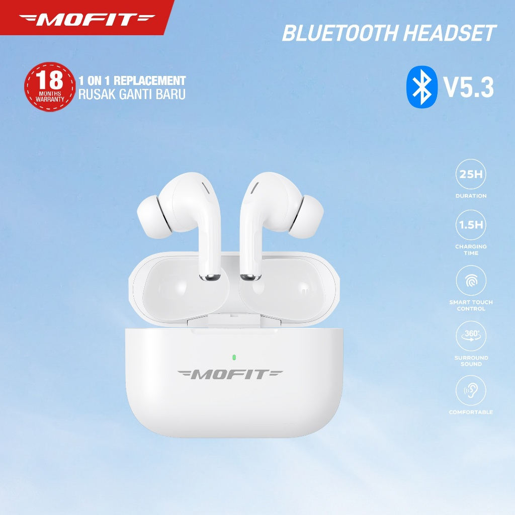 Jual MOFIT MF 25 TWS Super Bass Sound True Wireless Earphone