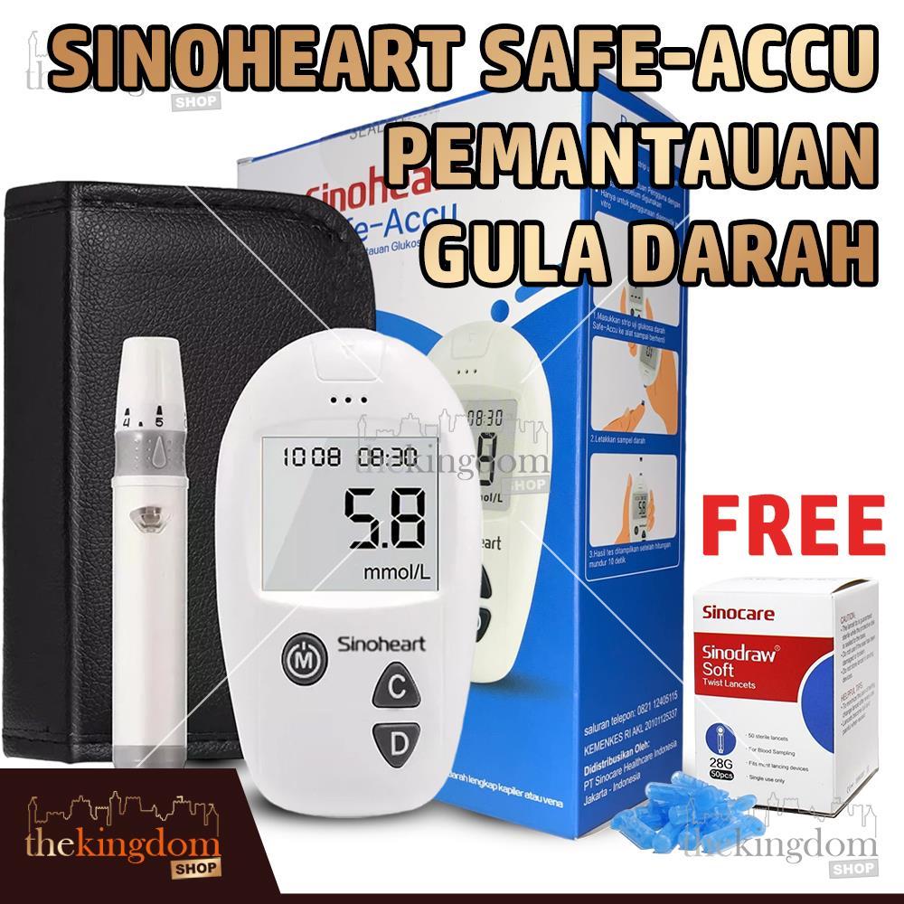 Jual Sinoheart Sinocare Safe Accu Alat Cek Gula Darah Pemantauan Glukosa Pengukur Glucose 2851