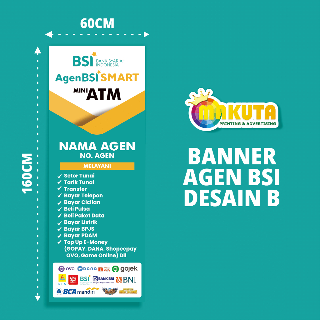 Jual Spanduk Banner Agen BRILINK BSI Smart BNI 46 Mandiri Custom Desain ...