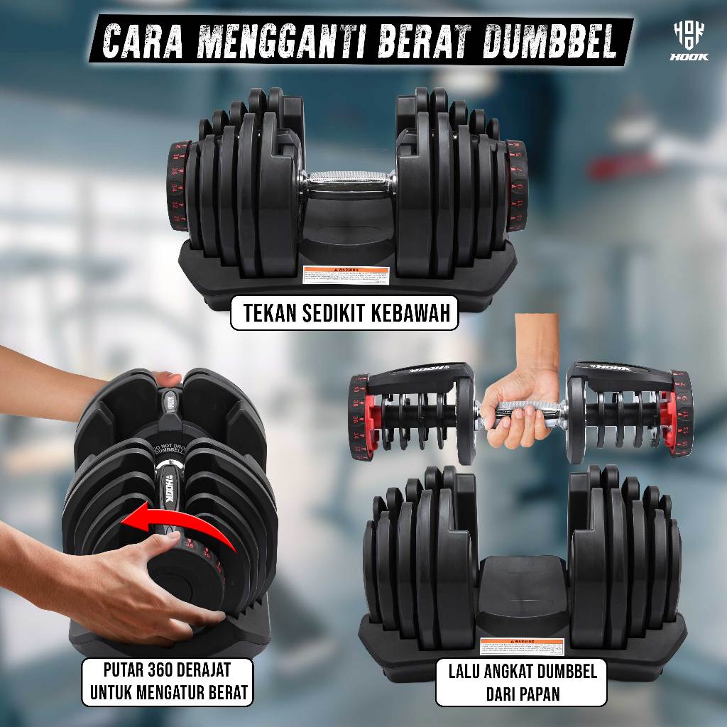 Jual Dumbbell Barble Angkat Beban Burbel Hook Adjustable Dumbell Set ...