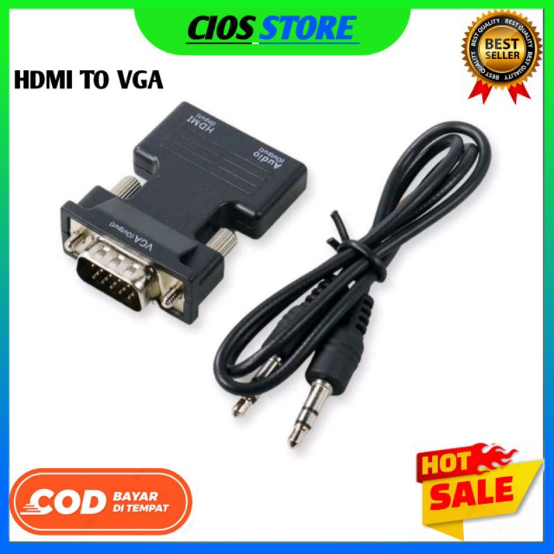 Jual Adaptor Converter Hdmi Famale To Vga Male P Audio Bet Hv Shopee Indonesia