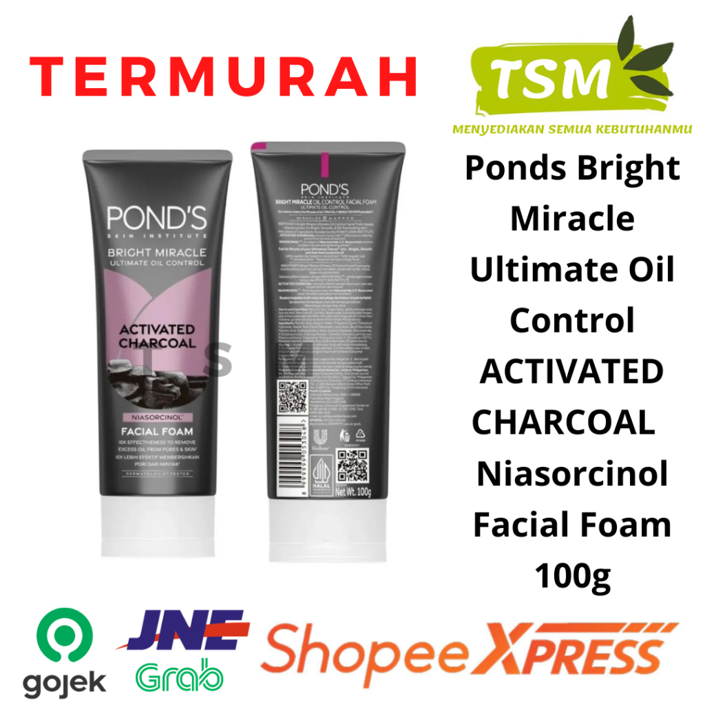 Jual Ponds Bright Miracle Ultimate Oil Control ACTIVATED CHARCOAL ...